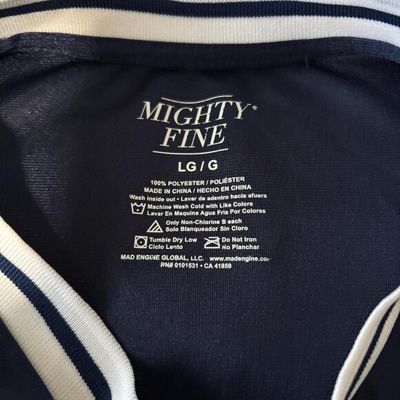 Brooklyn navy and white shiny fashionable jersey. Size L. - Picture 3 of 5